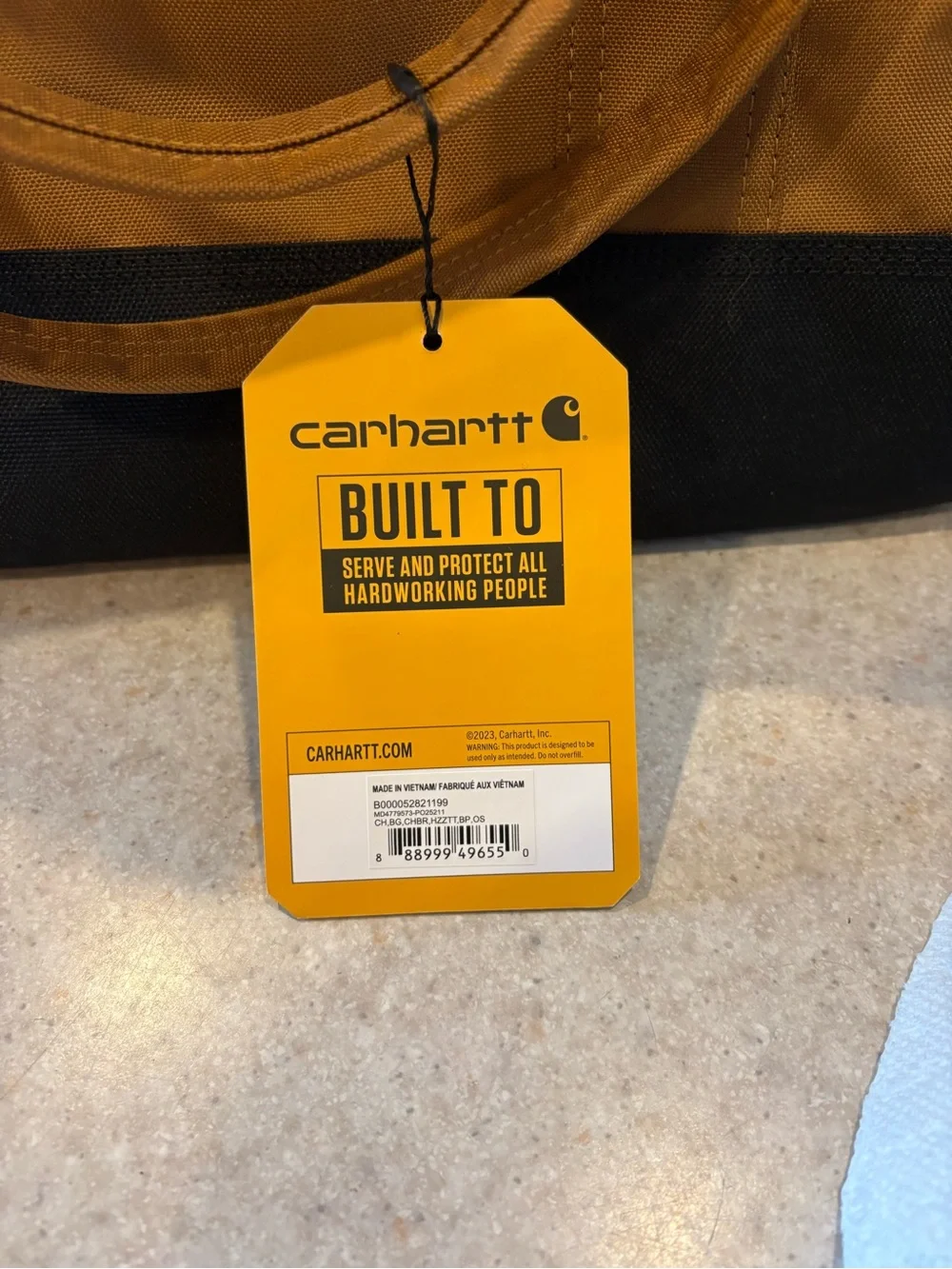 Carhartt Brown and Black Durable Work Messenger Tote
